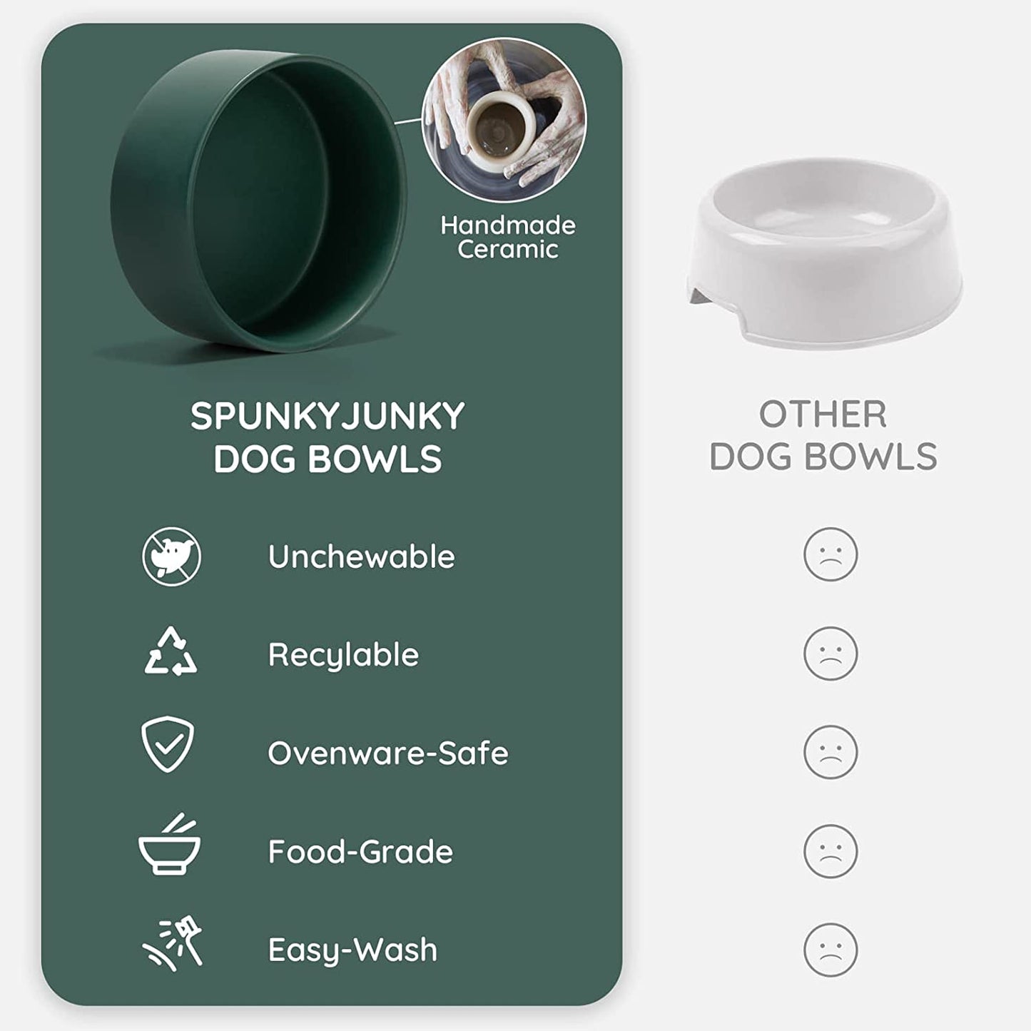 Ceramics Dog Bowl with Wood Stand