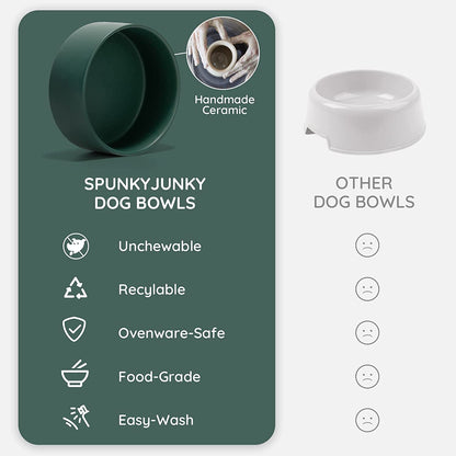 Ceramics Dog Bowl with Wood Stand
